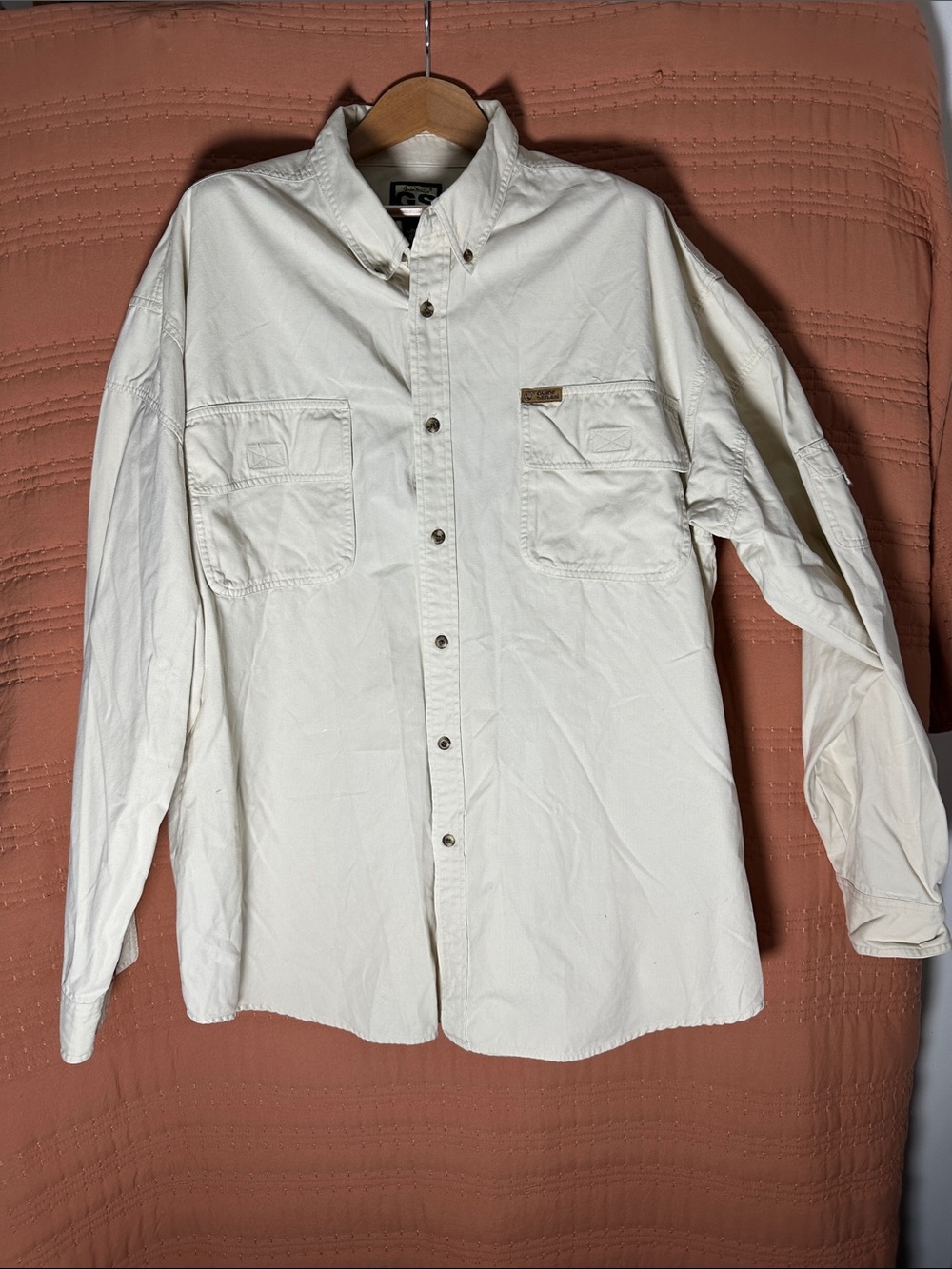 Gander Mountain Men's Cream Long-Sleeve Button-Down Work Shirt